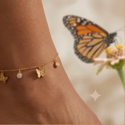 Butterfly Charm Anklet for Women